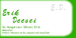 erik decsei business card