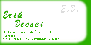 erik decsei business card